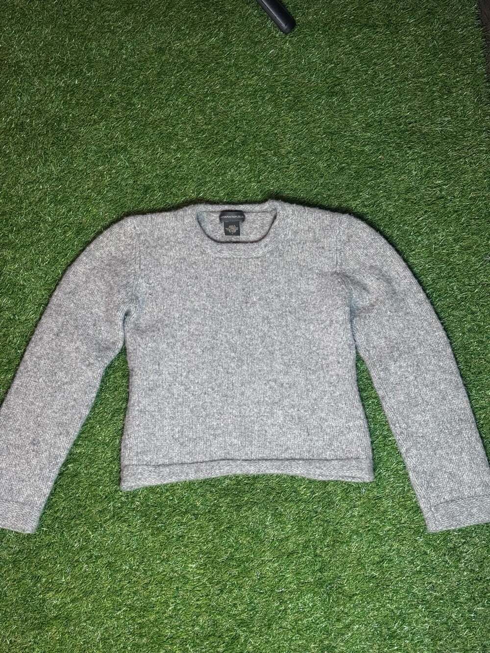 Banana Republic 100% Lambswool Crew Neck Sweater Grey Size L